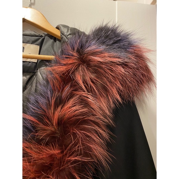 Real Fox Fur Parka Coat Size Small - Picture 3 of 4